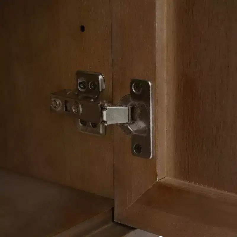 Aparador contemporáneo con base metálica y dos estantes ajustables