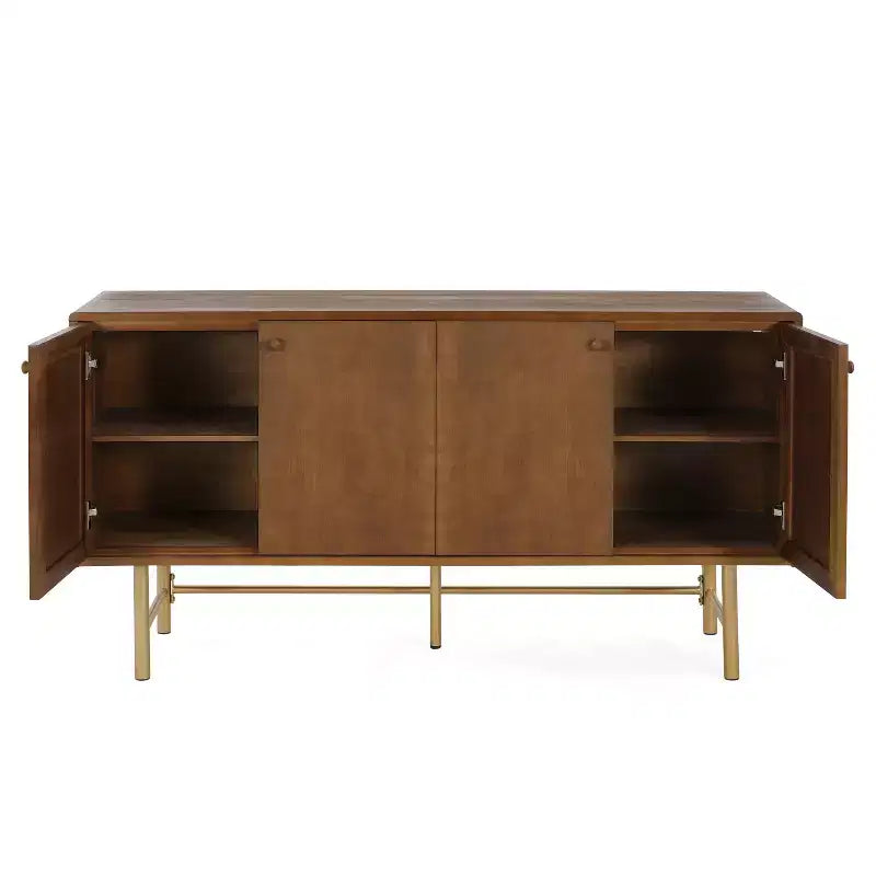 Modernes Sideboard-Buffet mit Metallgestell und zwei verstellbaren Einlegeböden