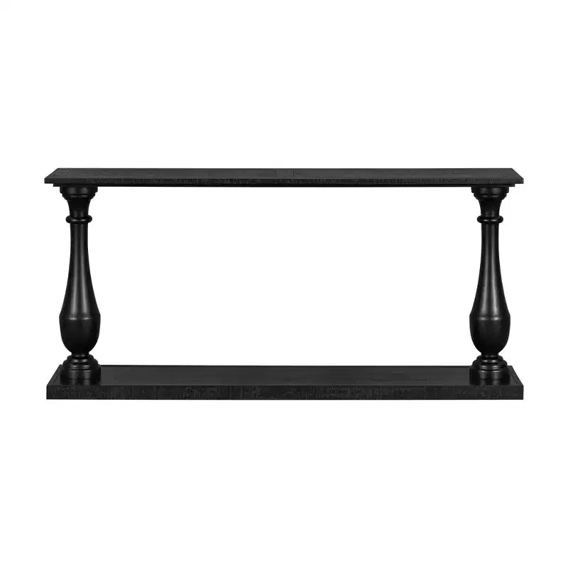 Consola vintage, mesa de entrada de chapa de pino con elegante diseño de patas en forma de jarrón
