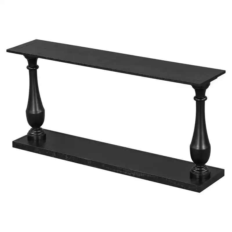 Consola vintage, mesa de entrada de chapa de pino con elegante diseño de patas en forma de jarrón