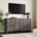 Geriffeltes Sideboard mit 4 Türen und Stauraum, Aufbewahrungsschrank mit verstellbaren Einlegeböden, Kaffeebarschrank für Küche und Wohnzimmer