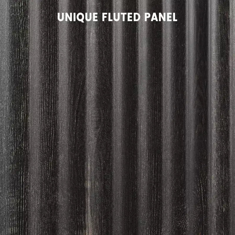 Geriffeltes Sideboard mit 4 Türen und Stauraum, Aufbewahrungsschrank mit verstellbaren Einlegeböden, Kaffeebarschrank für Küche und Wohnzimmer