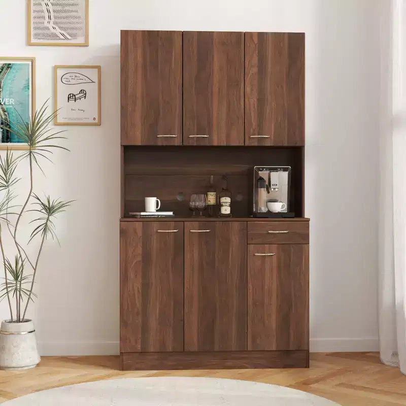 70.87 hoher Kleiderschrank mit 6 Türen, Aufbewahrungsschrank, Küchen-Sideboard- und Buffetschrank