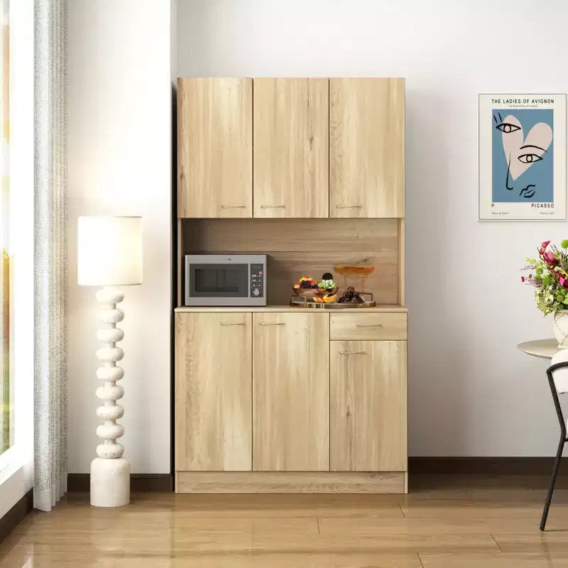 70.87 hoher Kleiderschrank mit 6 Türen, Aufbewahrungsschrank, Küchen-Sideboard- und Buffetschrank