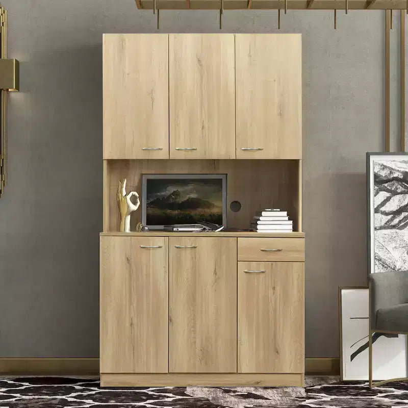 70.87 hoher Kleiderschrank mit 6 Türen, Aufbewahrungsschrank, Küchen-Sideboard- und Buffetschrank