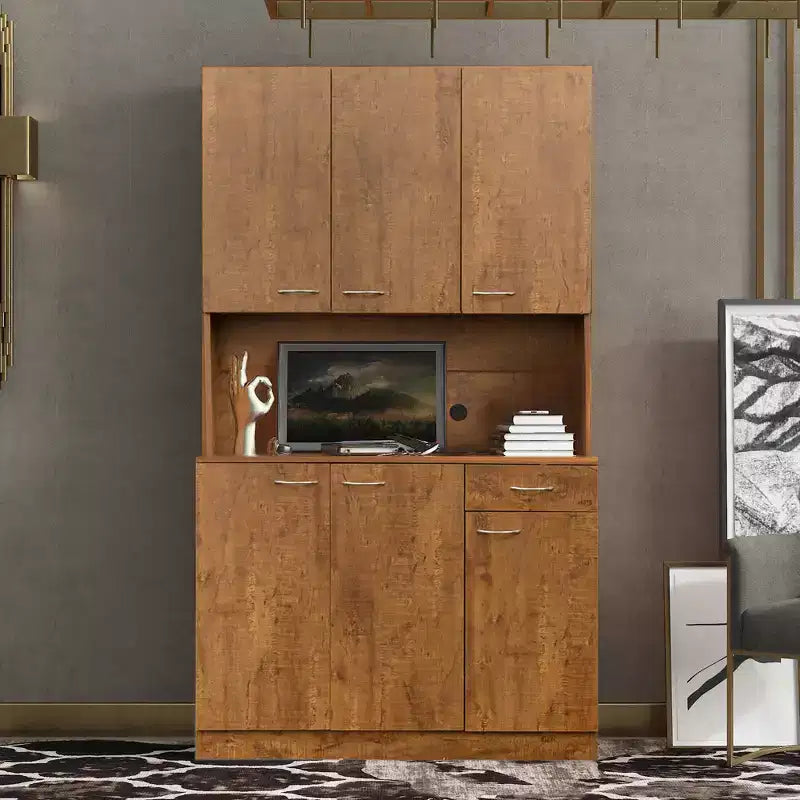 70.87 hoher Kleiderschrank mit 6 Türen, Aufbewahrungsschrank, Küchen-Sideboard- und Buffetschrank