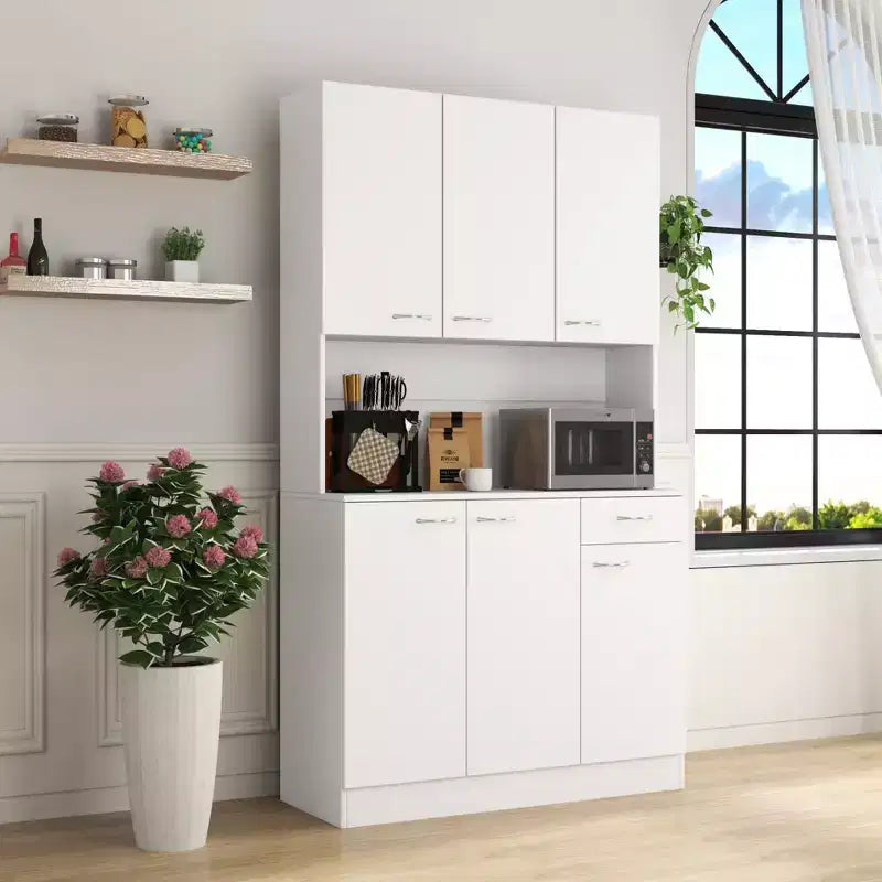 70.87 hoher Kleiderschrank mit 6 Türen, Aufbewahrungsschrank, Küchen-Sideboard- und Buffetschrank
