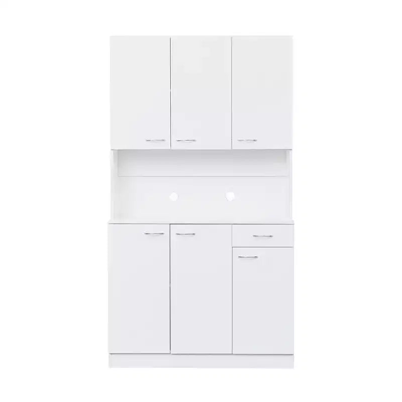 70.87 hoher Kleiderschrank mit 6 Türen, Aufbewahrungsschrank, Küchen-Sideboard- und Buffetschrank