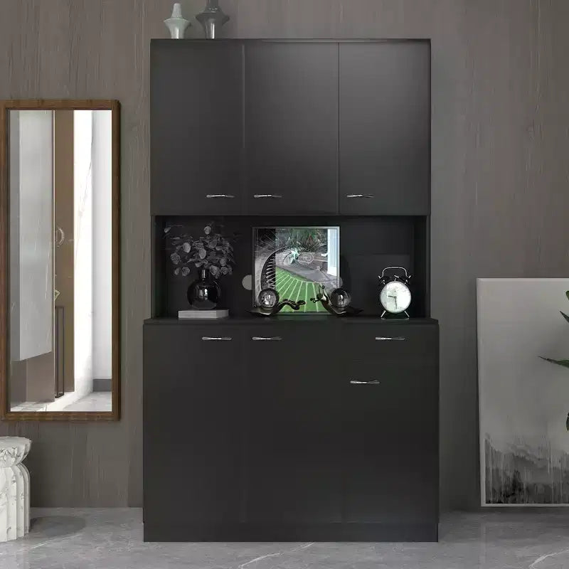 70.87 hoher Kleiderschrank mit 6 Türen, Aufbewahrungsschrank, Küchen-Sideboard- und Buffetschrank