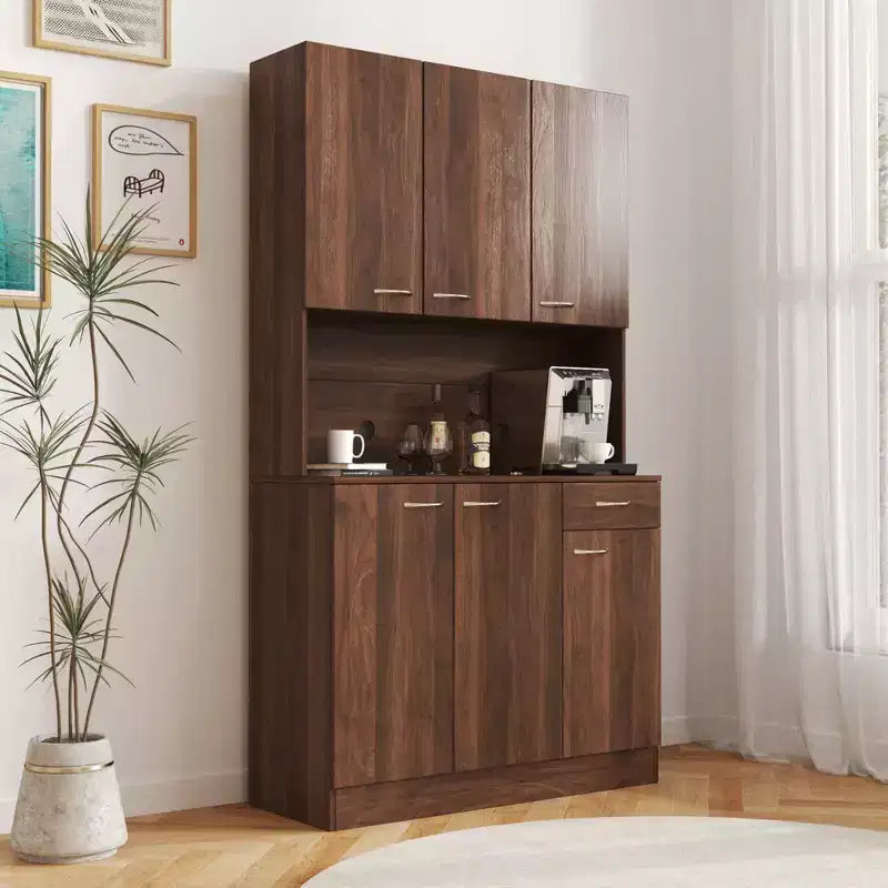 70.87 hoher Kleiderschrank mit 6 Türen, Aufbewahrungsschrank, Küchen-Sideboard- und Buffetschrank