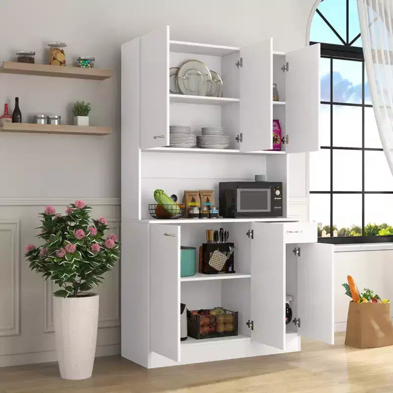 Armario alto de almacenamiento con 6 puertas, 70.87, aparador para cocina