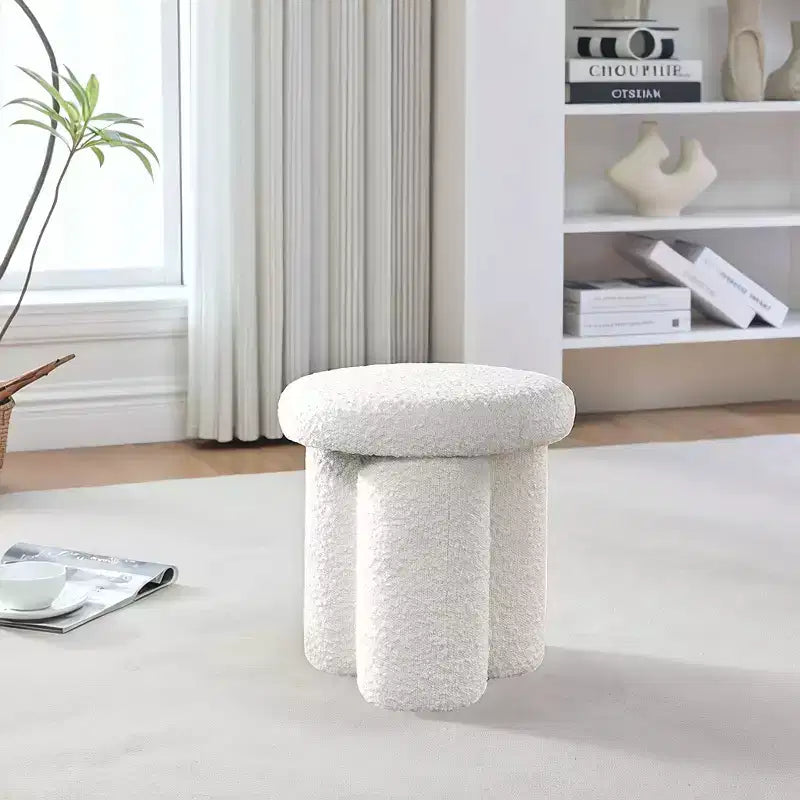 15.9H pilzförmiger Hocker mit Bouclé-Bezug
