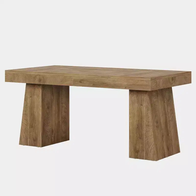Table de salle à manger en bois de 55 pouces pour 4 à 6 personnes, table rectangulaire avec pieds robustes