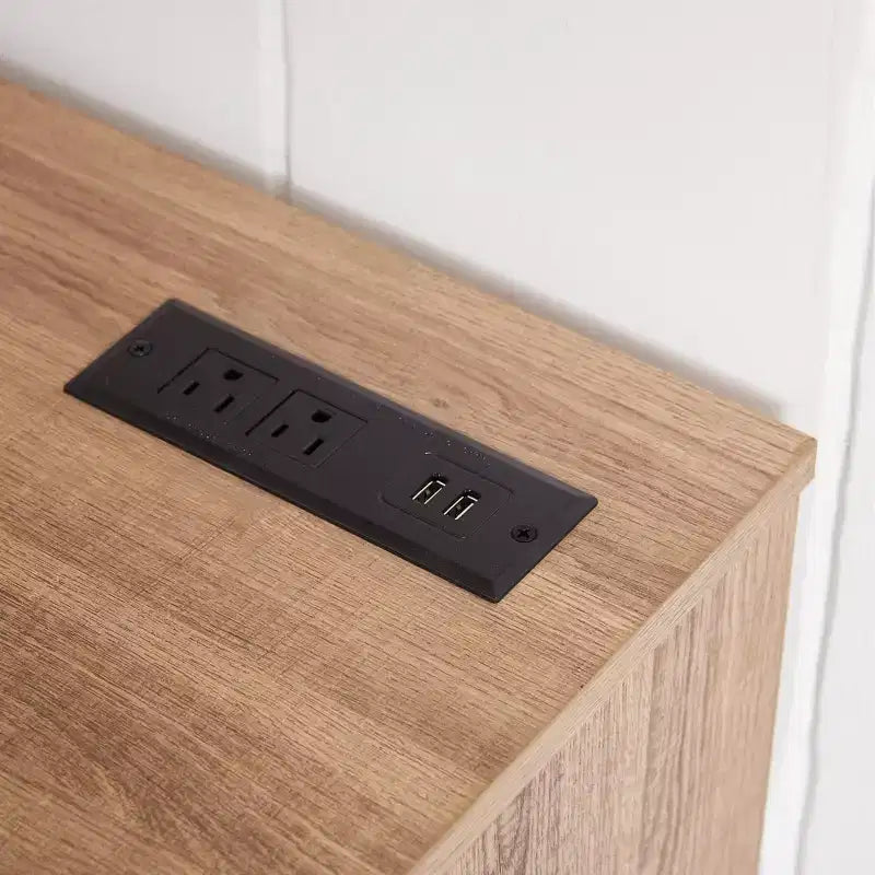 Mueble para TV con chimenea 3D y luces LED para televisores de hasta 60 pulgadas, toma de carga USB y estantes de vidrio