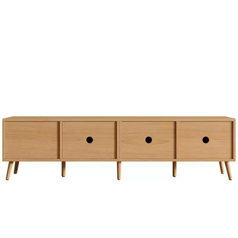 Mueble moderno para TV de hasta 80, centro de entretenimiento de madera de 70 con espacio de almacenamiento y 2 cajones, consola para sala de estar o dormitorio