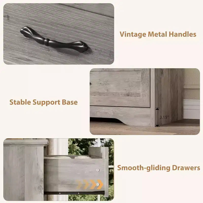 Kommode mit 6 Schubladen fürs Schlafzimmer, 47-Holzschrank mit Metallgriffen, moderne Schubladenkommode für Wohnzimmer, Flur und Kleiderschrank