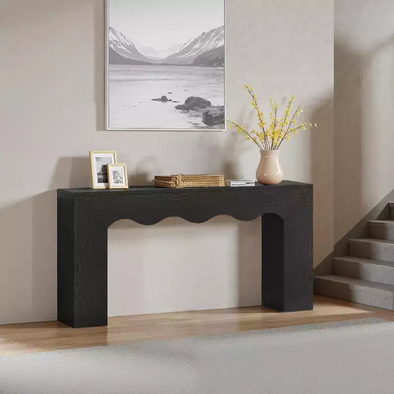 63-Zoll-Konsolentisch im Landhausstil, Sofa-Tisch aus Holz mit Stauraum, schmaler, langer Flurständer für Eingangsbereich und Wohnzimmer