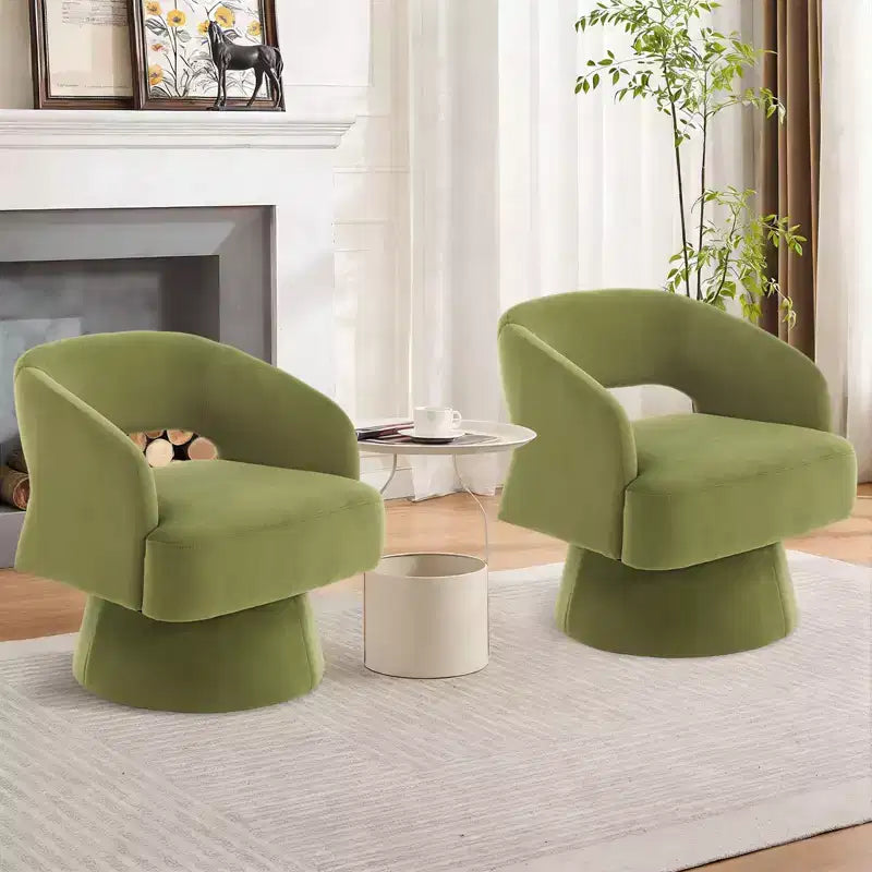 Um 360° drehbarer Fassessel - Wohnzimmerstuhl mit Teddyfleece-Bezug, ergonomische durchbrochene Rückenlehne, Akzent-Sessel für Schlafzimmer, Büro und Apartment