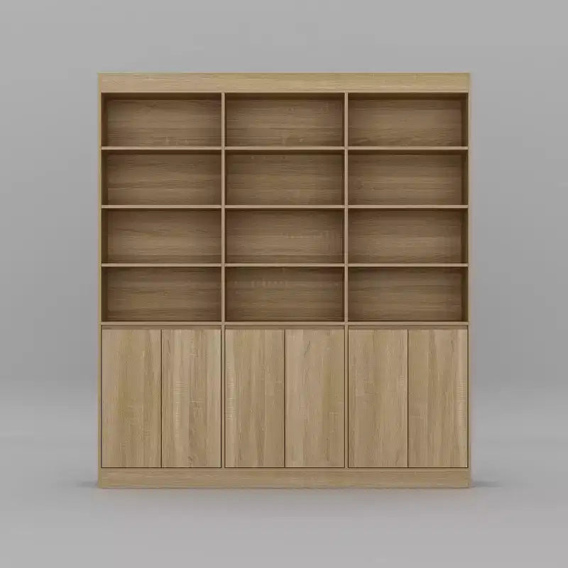 Despensa de cocina de gran capacidad, 70.9, con 12 estantes abiertos y almacenamiento con 6 puertas, aparador con acabado de roble para cocina y comedor