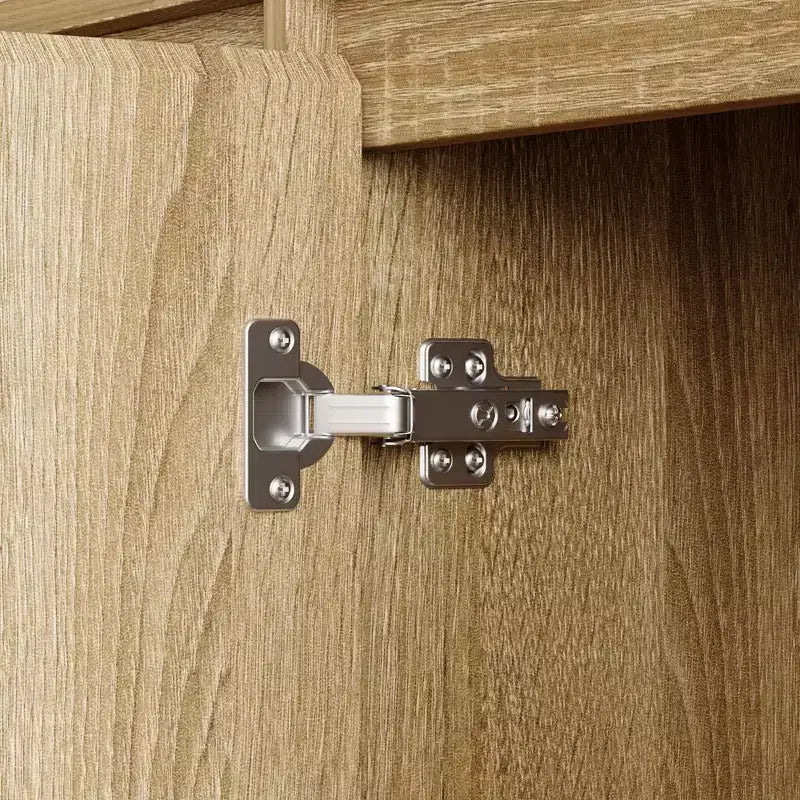 Despensa de cocina de gran capacidad, 70.9, con 12 estantes abiertos y almacenamiento con 6 puertas, aparador con acabado de roble para cocina y comedor