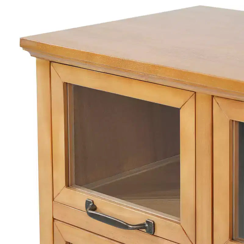 Moderner Aufbewahrungsschrank im Landhausstil aus Holz mit 8 Glastüren