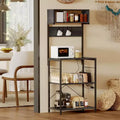 4-Tier Kitchen Baker's Rack, Industrial Microwave Stand with 10 Hooks, Coffee Bar Station &amp; Utility Storage Shelf for Dining Room, Easy Assembly