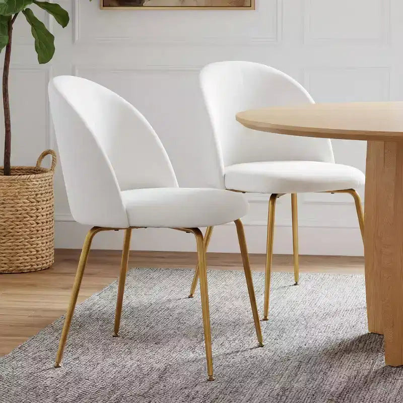 Silla lateral tapizada en blanco, 30 H