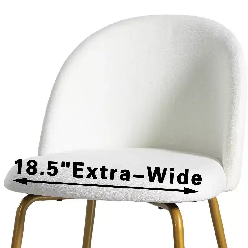 Silla lateral tapizada en blanco, 30 H