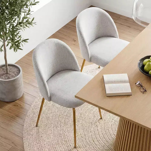 Silla lateral tapizada en blanco, 30 H