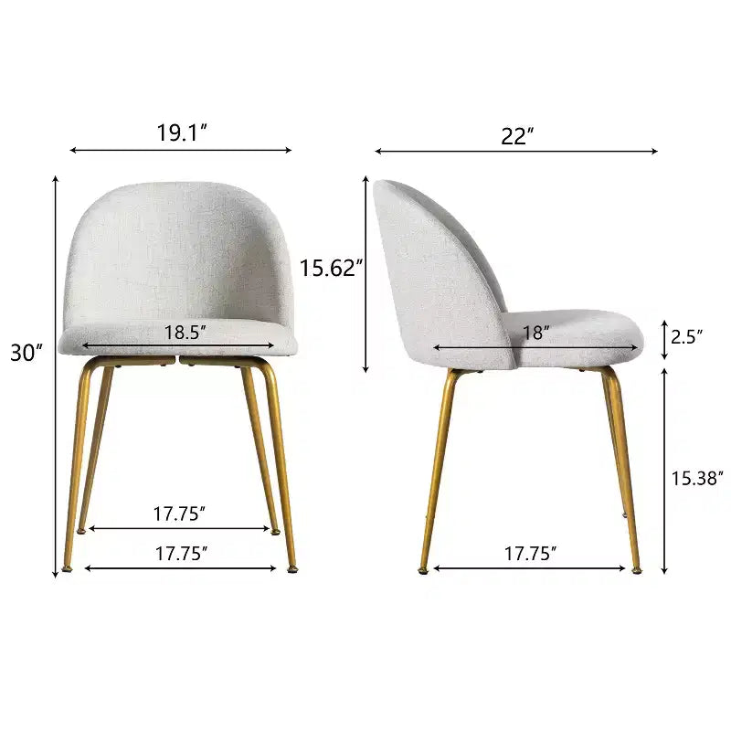 Silla lateral tapizada en blanco, 30 H