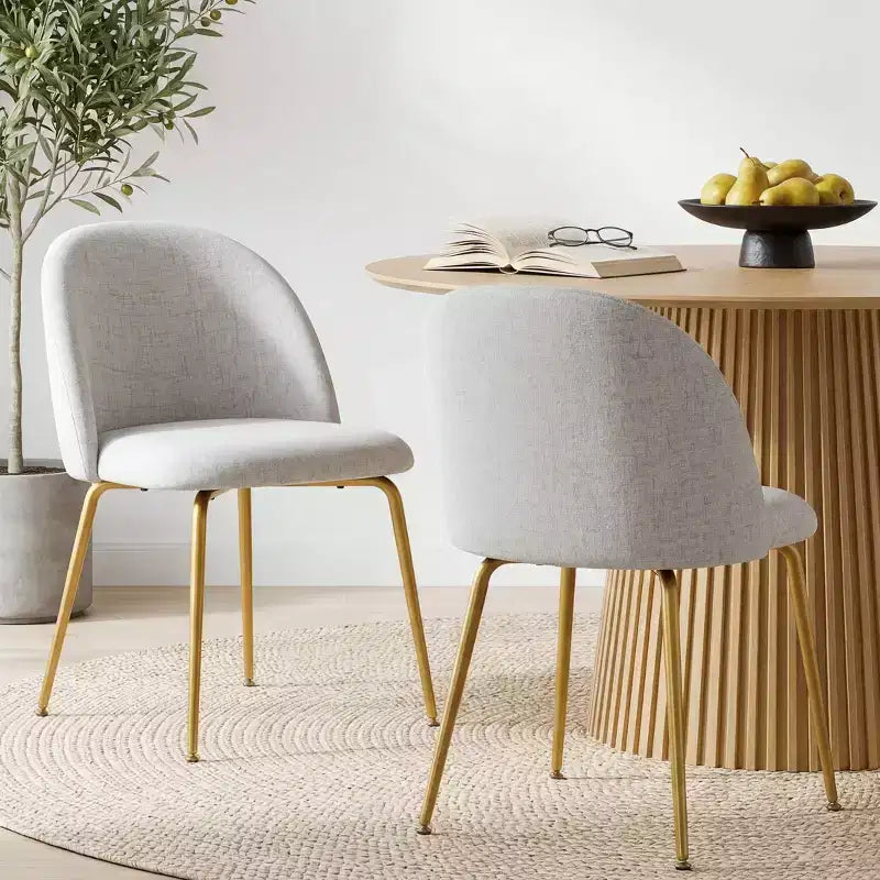 Silla lateral tapizada en blanco, 30 H