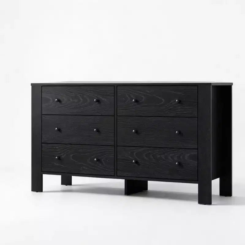 Kommode aus Holz mit 6 Schubladen für das Schlafzimmer, moderne breite Aufbewahrungskommode für Wohnzimmer, Eingangsbereich und Flur