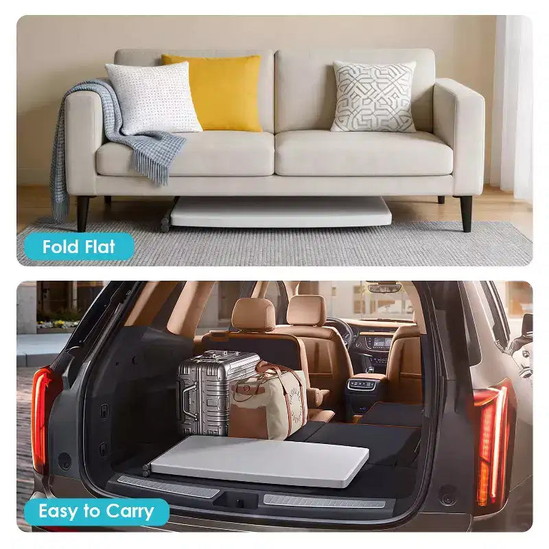 Klapptisch, 30 Zoll, vielseitiger Klapptisch für kleine Räume, kleiner Schreibtisch mit verstellbarer Höhe, TV-Tablett für Laptop, Sofa und Camping, Weiß