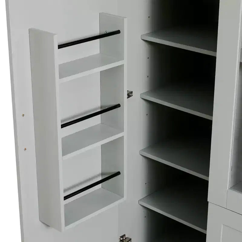 Despensa independiente de cocina de 71'' de alto, gran armario de almacenamiento para comedor con 6 puertas y estantes ajustables