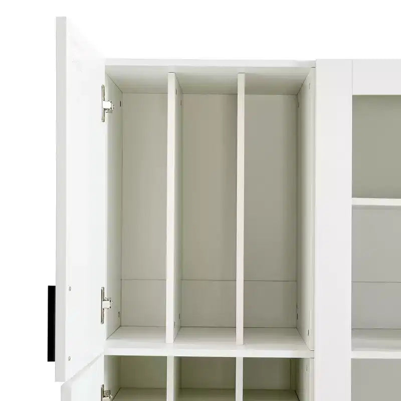 Despensa independiente de cocina de 71'' de alto, gran armario de almacenamiento para comedor con 6 puertas y estantes ajustables