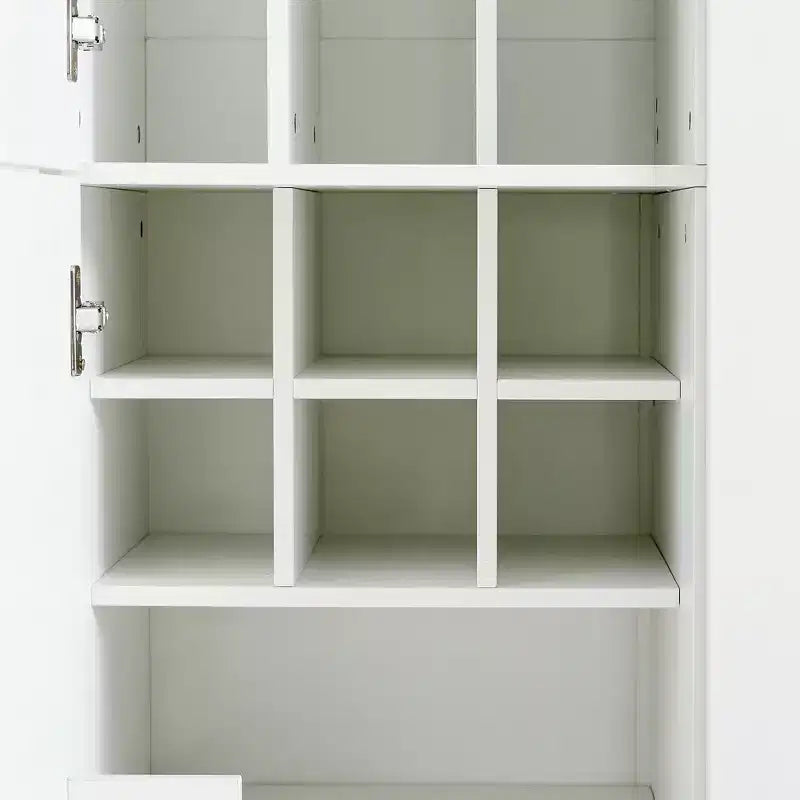 Despensa independiente de cocina de 71'' de alto, gran armario de almacenamiento para comedor con 6 puertas y estantes ajustables