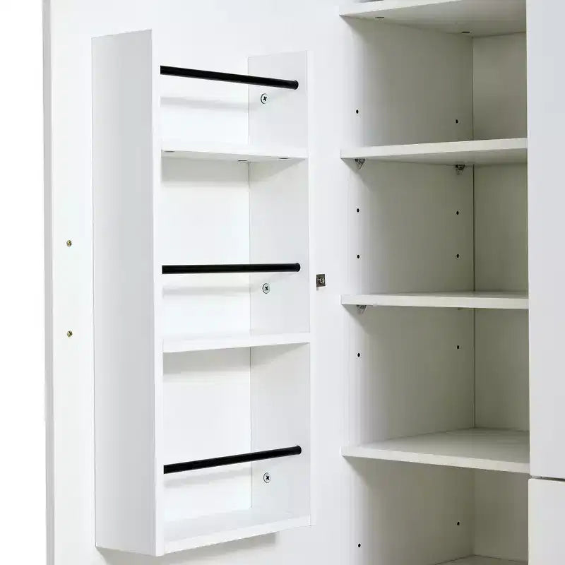 Despensa independiente de cocina de 71'' de alto, gran armario de almacenamiento para comedor con 6 puertas y estantes ajustables