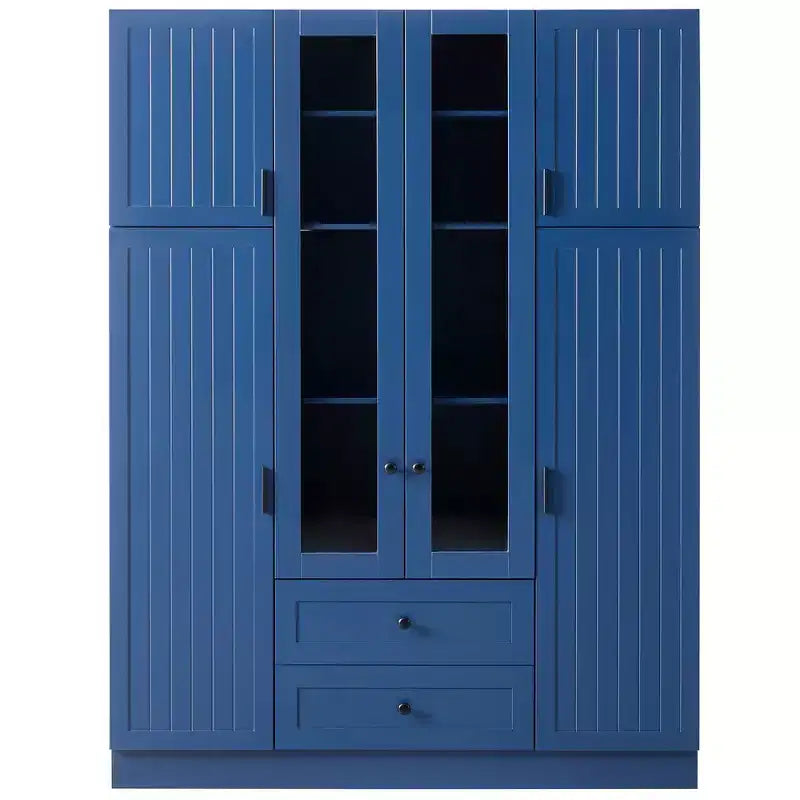 Despensa independiente de cocina de 71'' de alto, gran armario de almacenamiento para comedor con 6 puertas y estantes ajustables